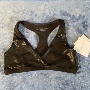 Beyond Yoga Shiny Black Sports Bra
